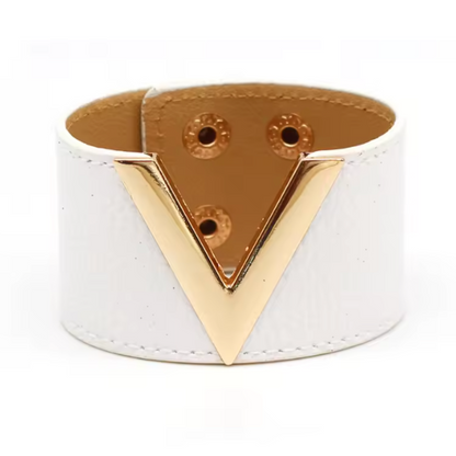 bracelet blanc doré