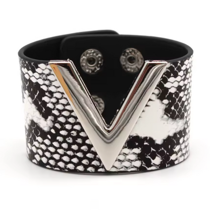 bracelet blanc croco argenté