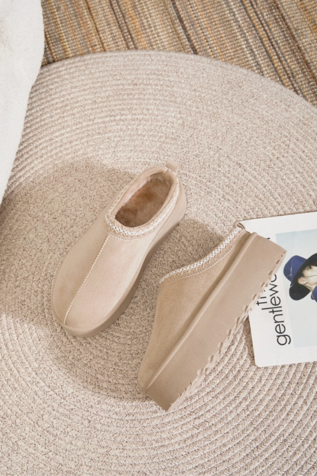 Bottines chaudes en fausse fourrure pour femme