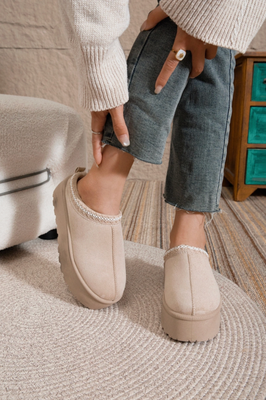 Bottines chaudes en fausse fourrure pour femme