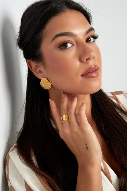 Boucles d'Oreilles Coquilles en Acier Inoxydable