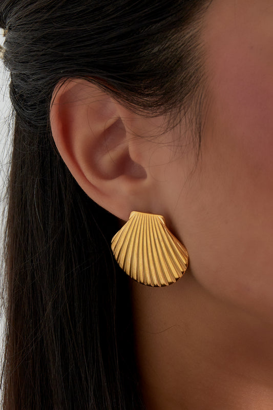 Boucles d'Oreilles Coquilles en Acier Inoxydable