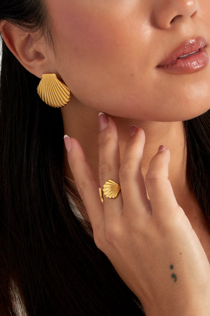 Boucles d'Oreilles Coquilles en Acier Inoxydable