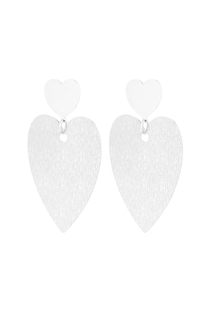 Boucles d'oreilles cœur tendance en acier inoxydable