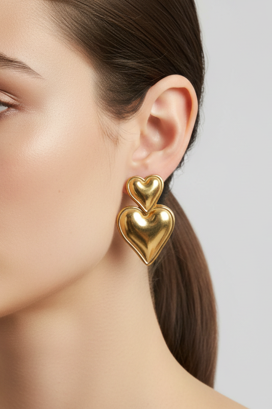 Boucles d'Oreilles Deux Cœurs
