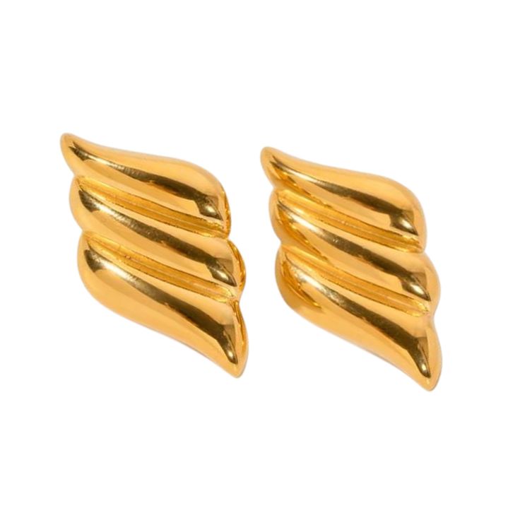 boucles d'oreilles dorées acier inoxydable