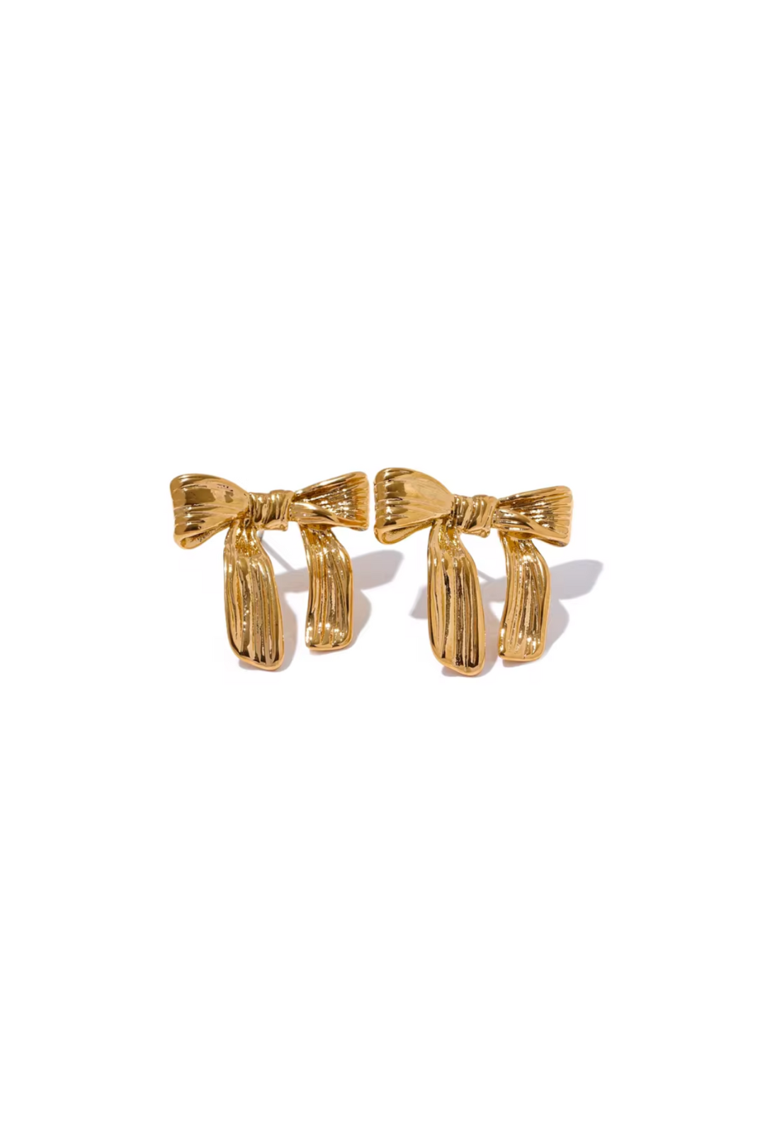 Boucles d'Oreilles Nœud Dorées en Acier Inoxydable