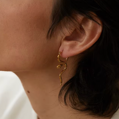 Boucles d’Oreilles Serpent en Acier Inoxydable