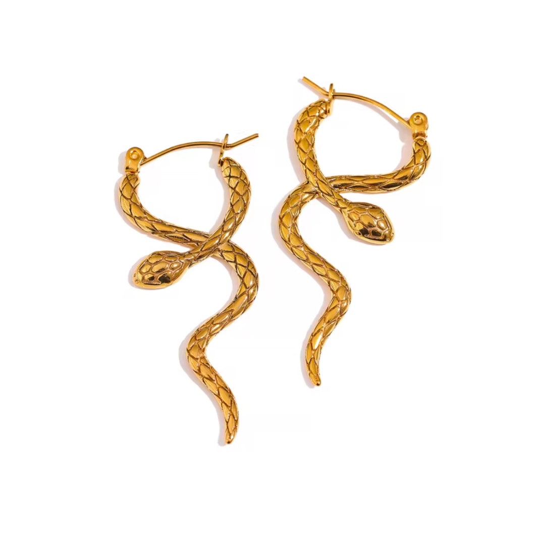 Boucles d’Oreilles Serpent en Acier Inoxydable