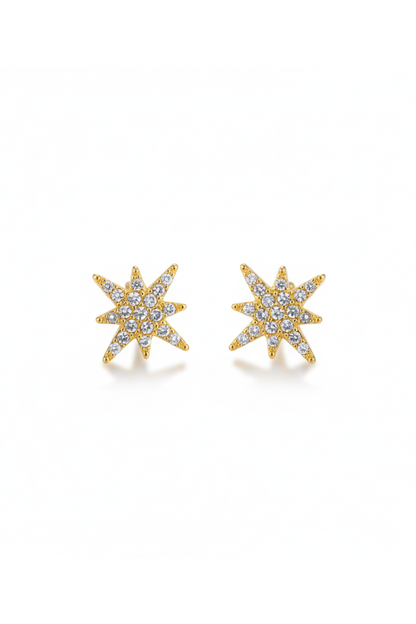 Boucles d'Oreilles en Acier Inoxydable Étoile Polaire
