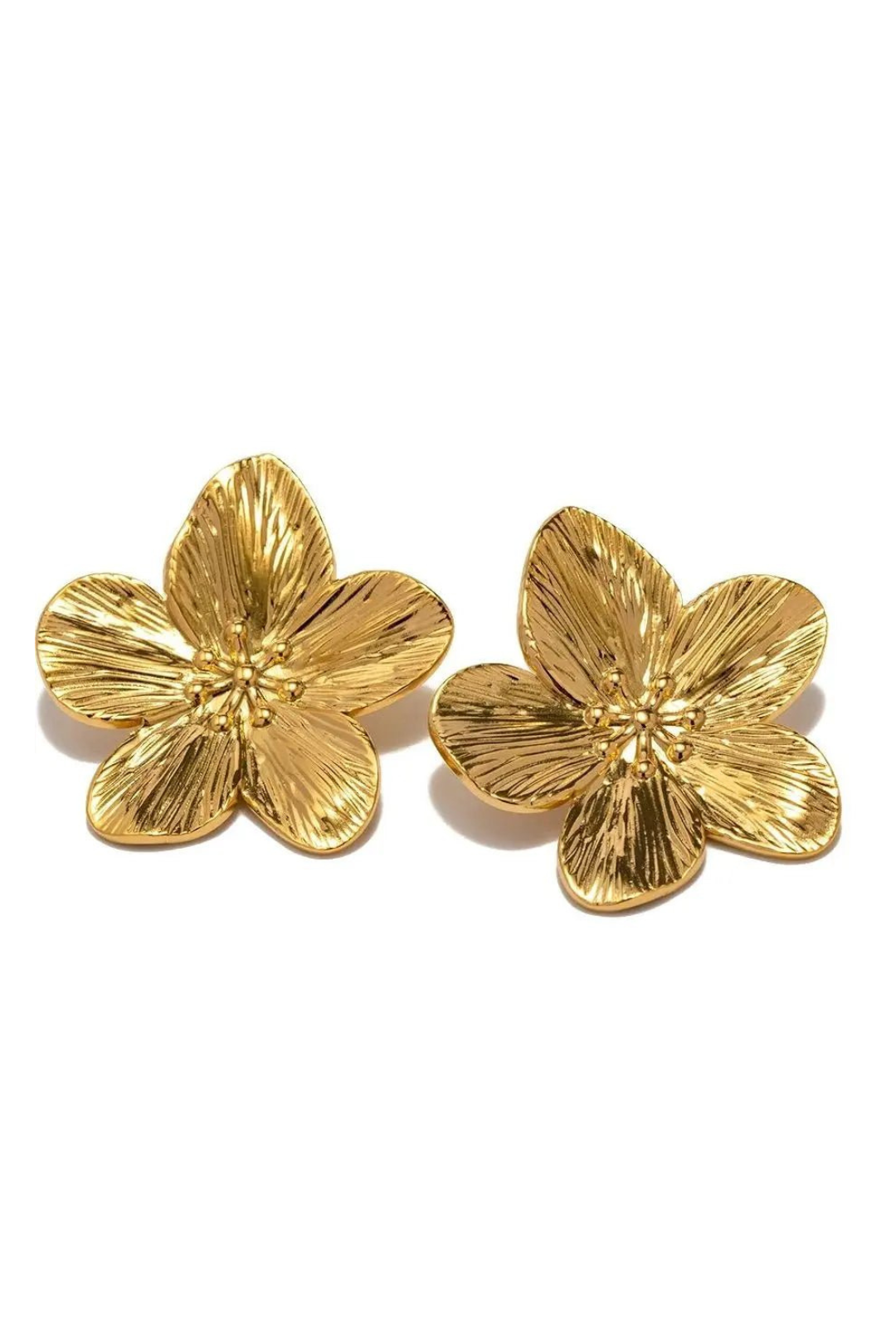 Boucles d'Oreilles en Acier Inoxydable Fleur