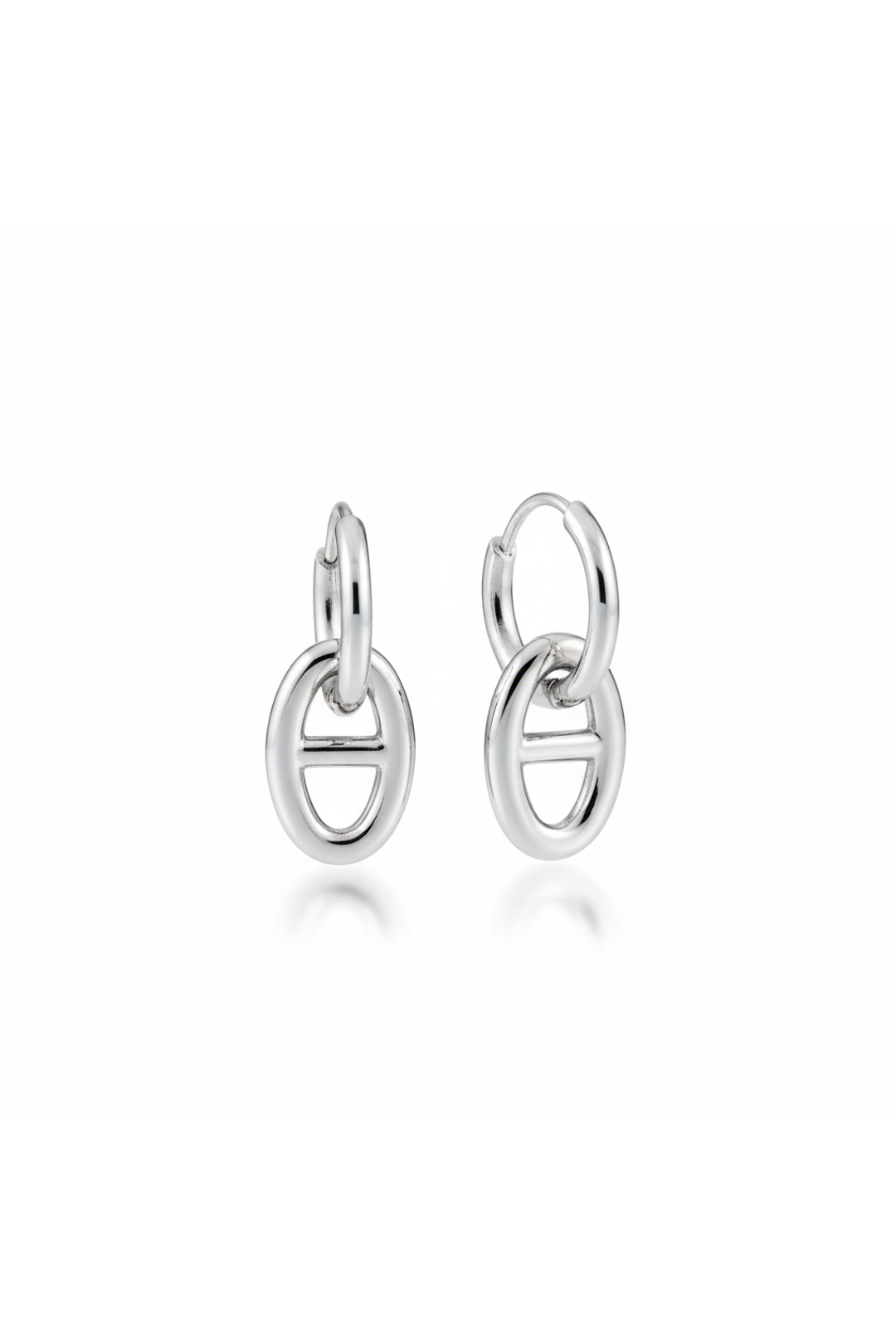 Boucles d'oreilles ovales en acier inoxydable
