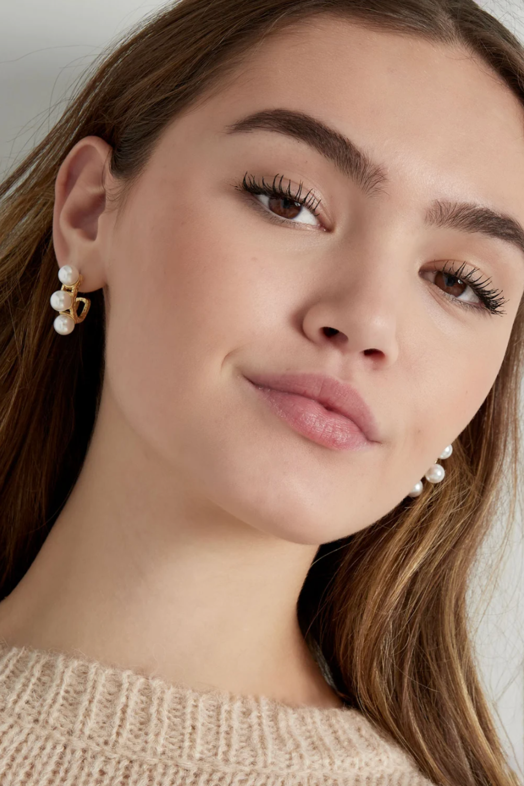 Boucles d'oreilles Triple Perle en Acier Inoxydable