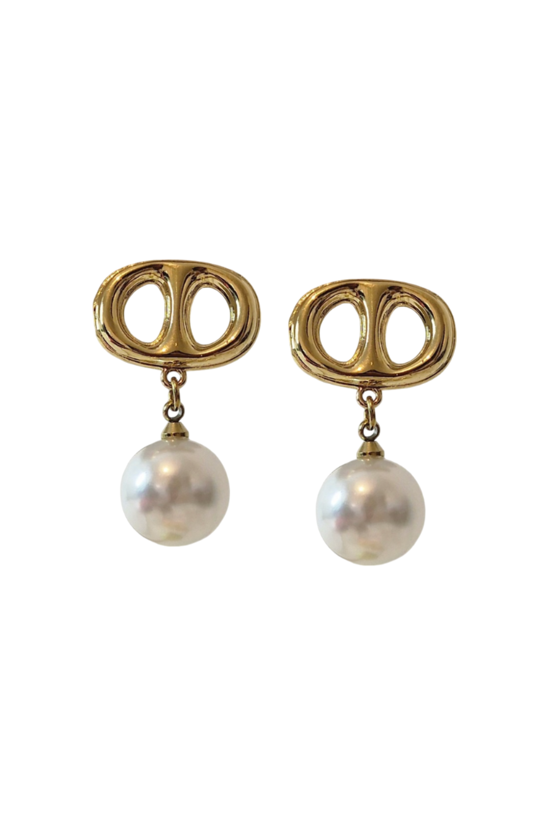 Bouclesd_oreilles en acier inoxydable-Ovale et Perle