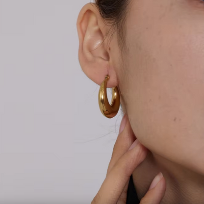 Boucles d'oreilles créoles en acier inoxydable femme