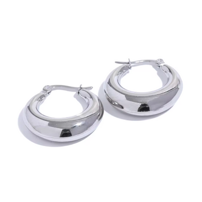 Boucles d'oreilles créoles en acier inoxydable pour femme