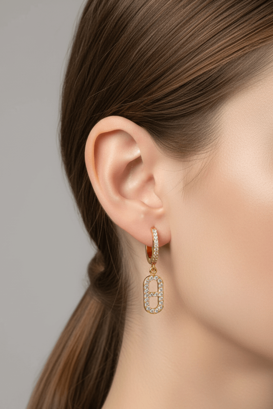 Boucles d’oreilles chaîne dorée en acier inoxydable