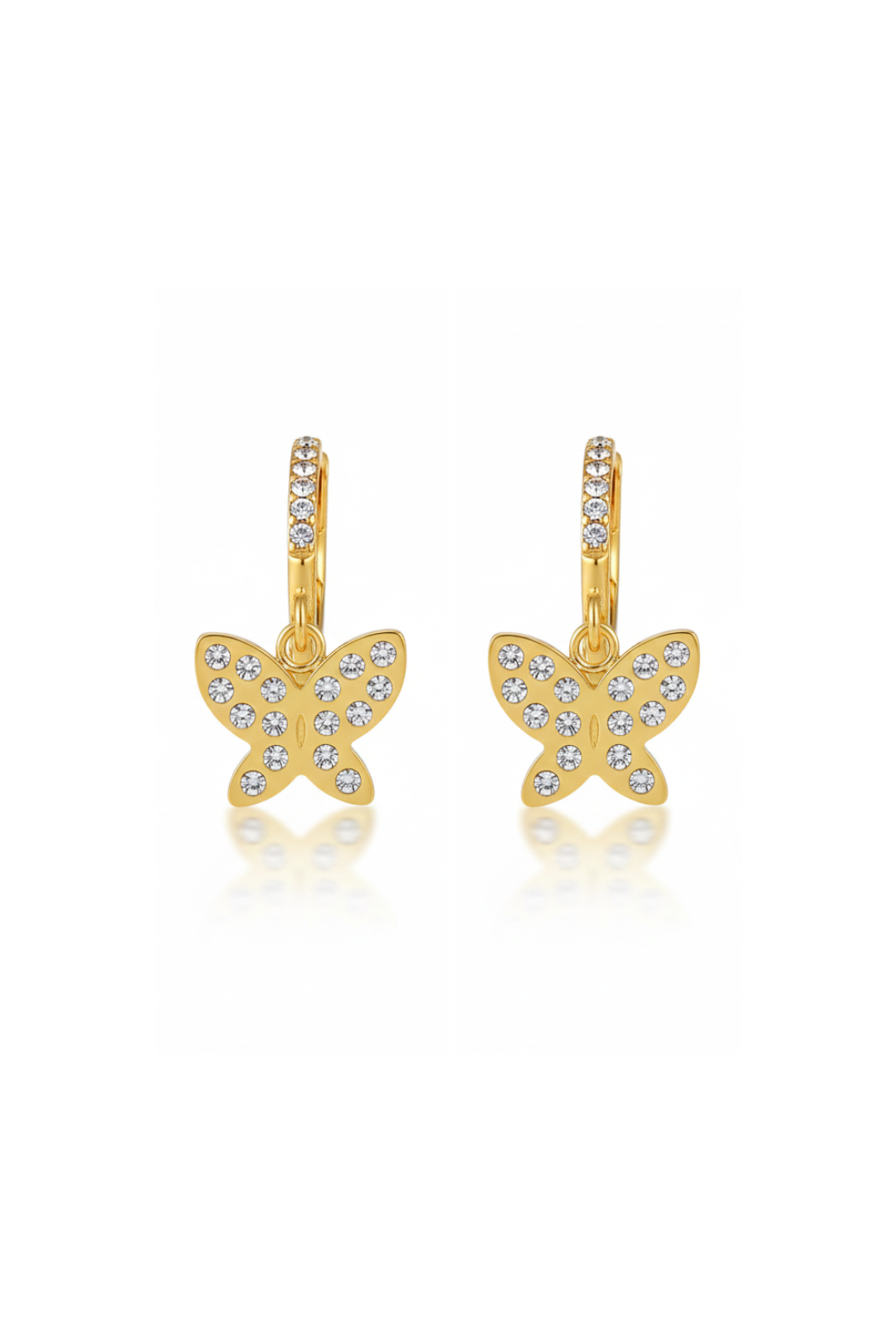 Boucles d’oreilles en acier inoxydable papillon