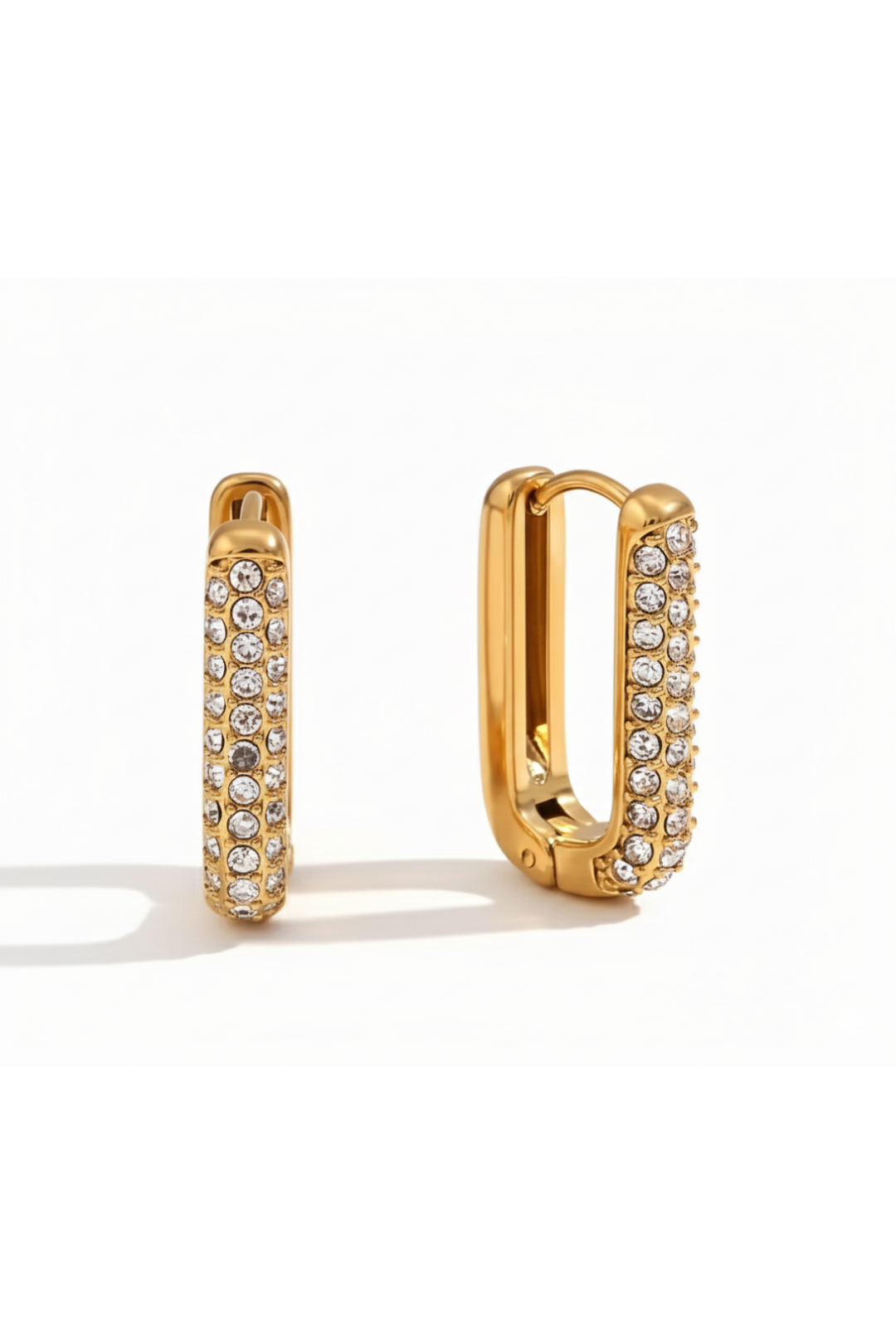 Boucles d’oreilles en acier inoxydable rectangulaires