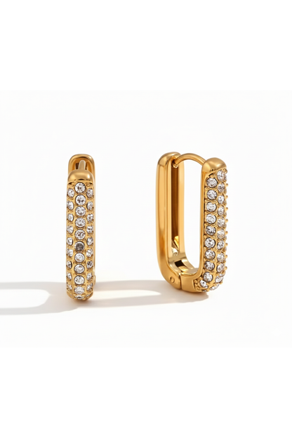 Boucles d’oreilles en acier inoxydable rectangulaires