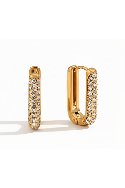 Boucles d’oreilles en acier inoxydable rectangulaires