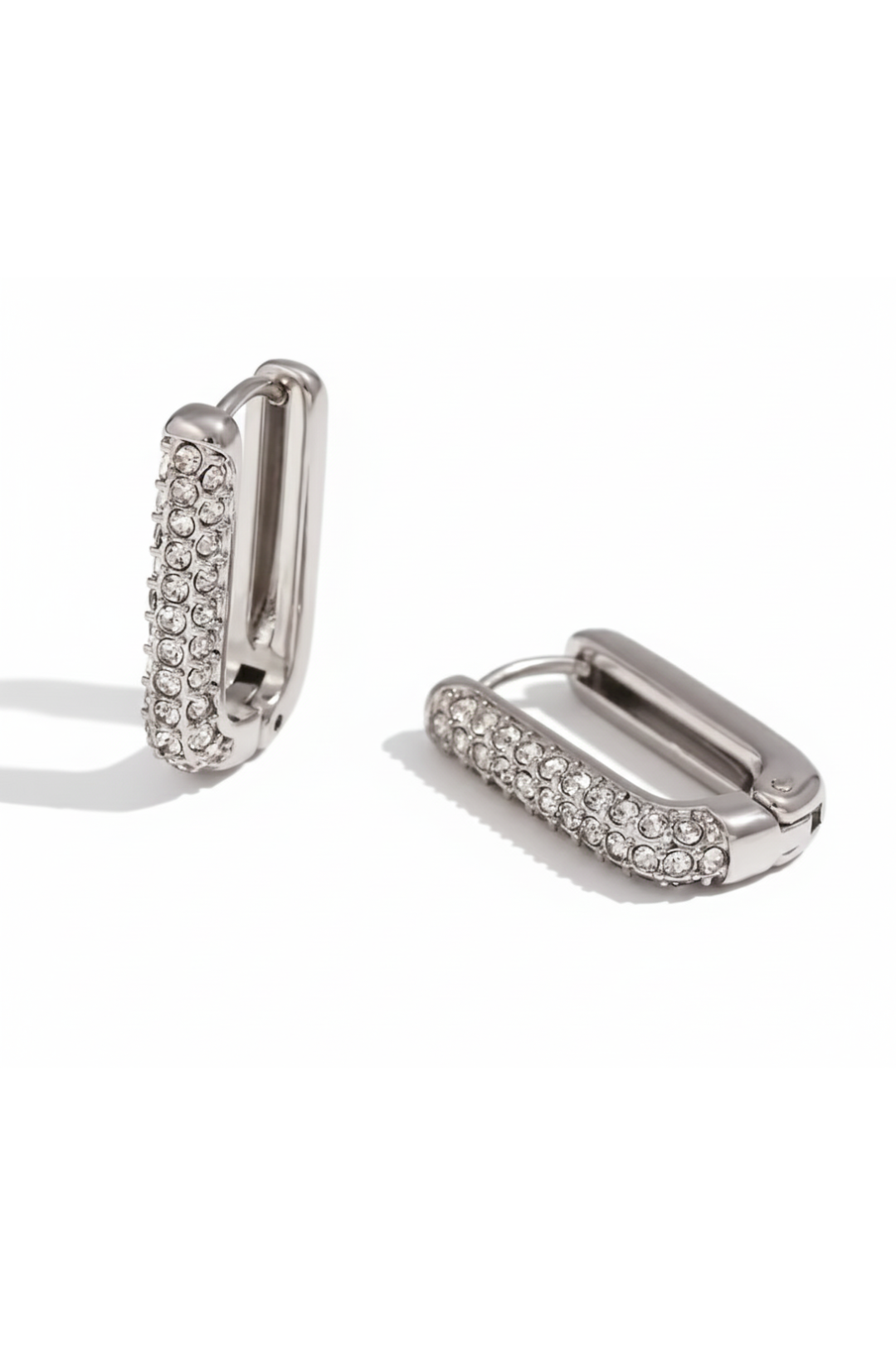 Boucles d’oreilles en acier inoxydable rectangulaires