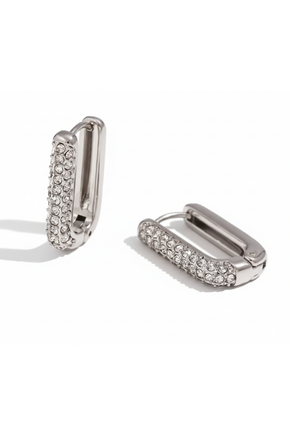 Boucles d’oreilles en acier inoxydable rectangulaires