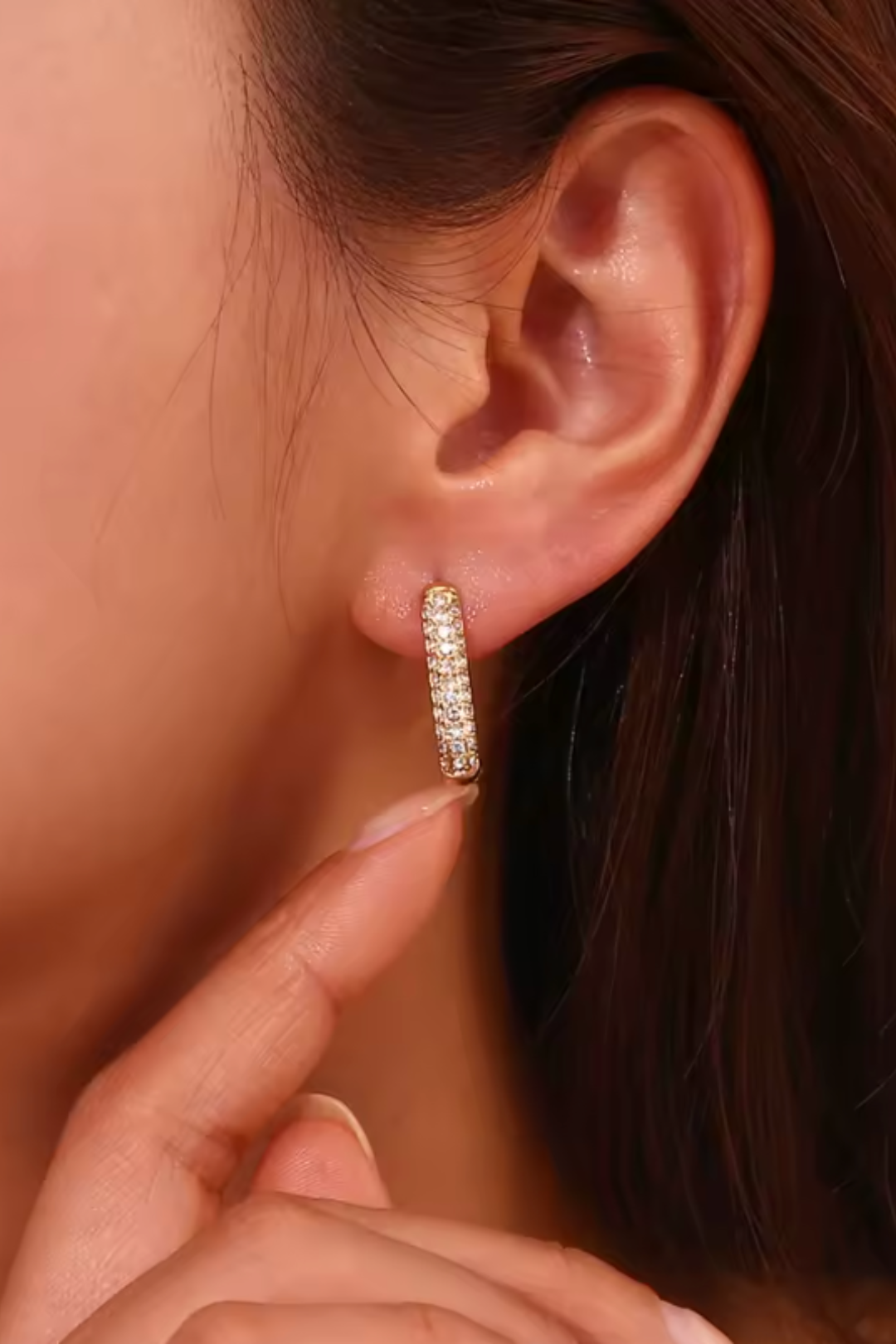 Boucles d’oreilles en acier inoxydable rectangulaires