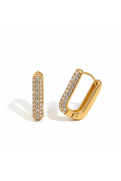 Boucles d’oreilles en acier inoxydable rectangulaires