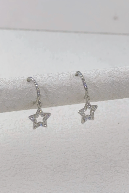 Boucles d’oreilles en acier inoxydable étoile scintillante