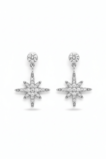 Boucles d’oreilles étoile scintillante en acier inoxydable