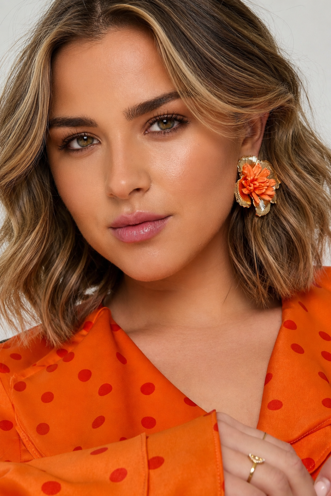 Boucles d'oreilles fleur raphia