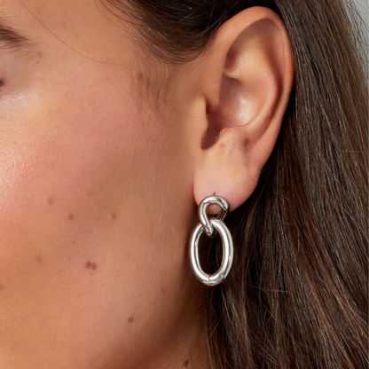Boucles d'oreilles maillons en Acier inoxydable