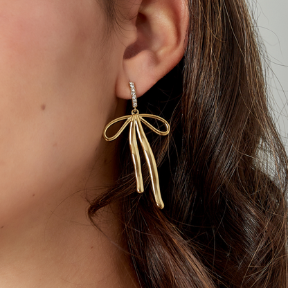 Boucles d'oreilles nœud strass