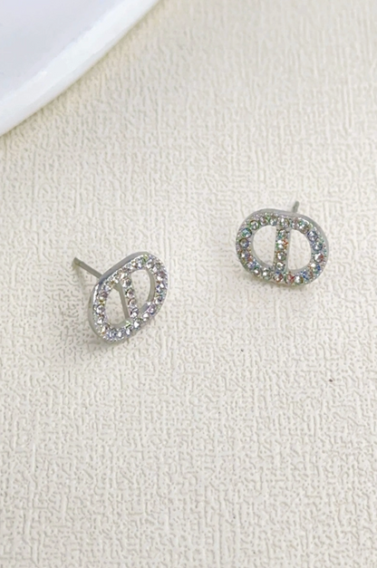  Boucles d’oreilles ovales en acier inoxydable 