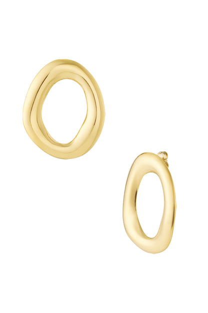 boucles d’oreilles ovales dorées minimalistes