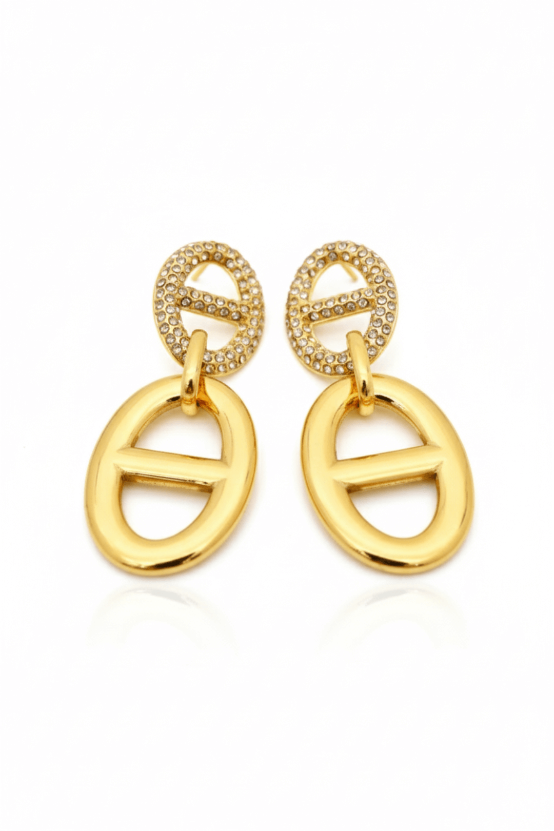 Boucles d’oreilles ovales en acier inoxydable