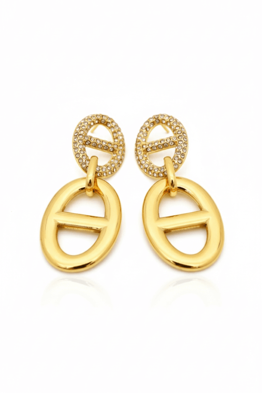 Boucles d’oreilles ovales en acier inoxydable