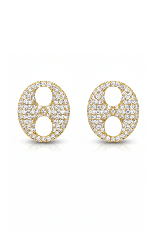 Boucles d’oreilles ovales scintillantes en acier inoxydable