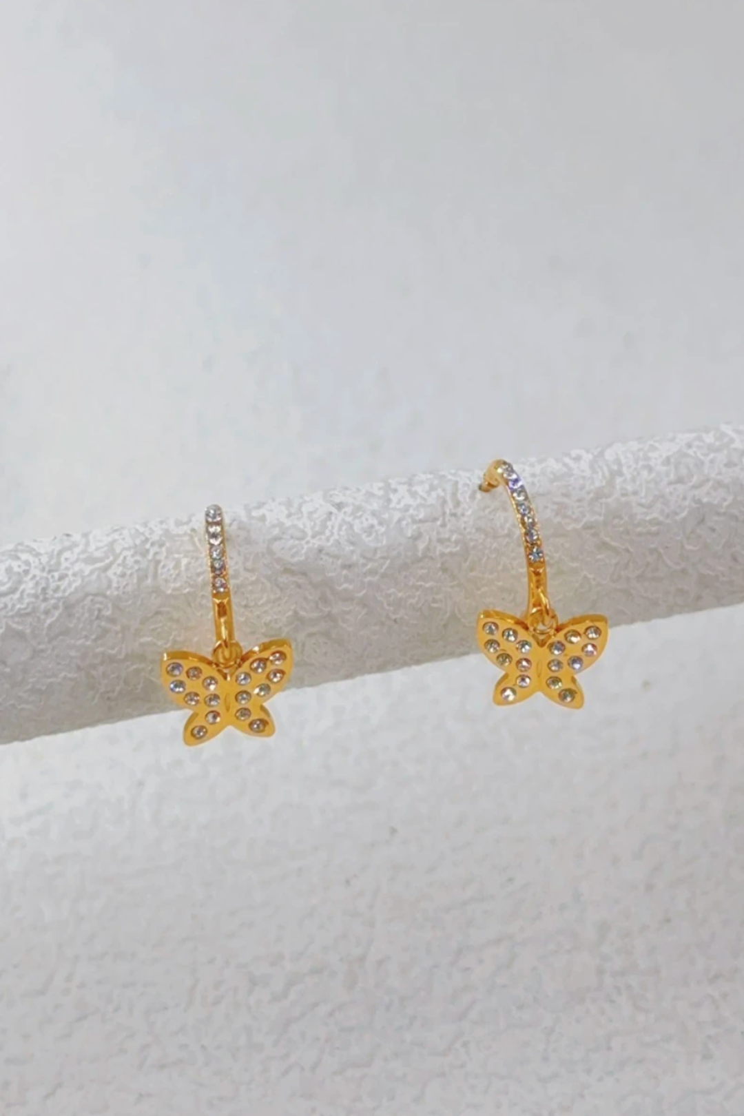 Boucles d’oreilles en acier inoxydable papillon