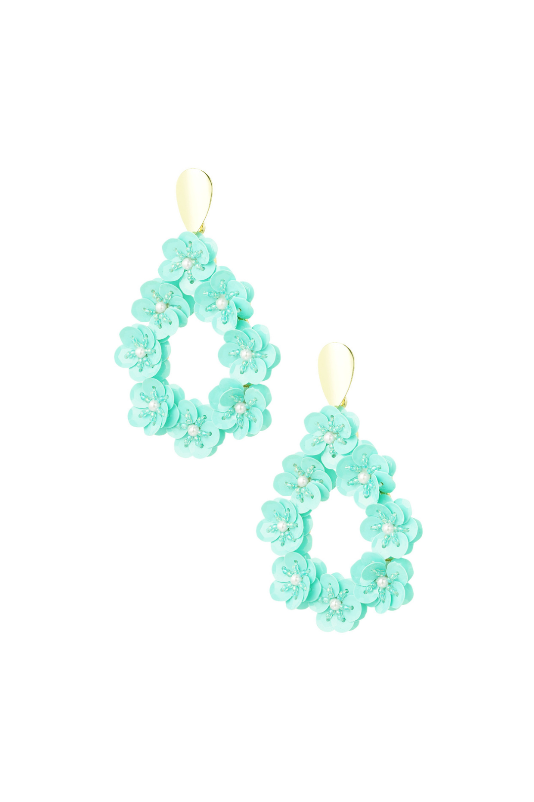 Boucles d'oreilles pendantes avec fleurs