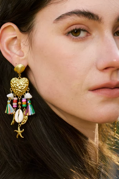 Boucles d'oreilles pendantes coquillages