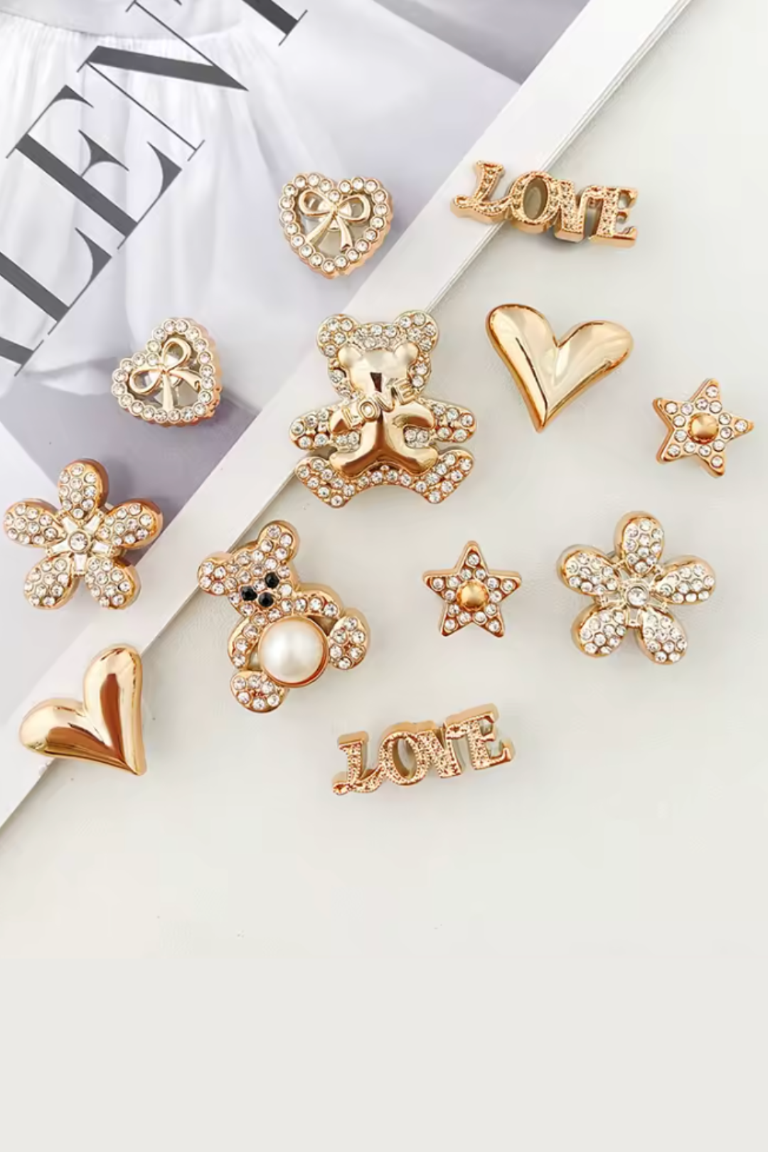 Boutons sabots scintillants pour chaussures Crocs et accessoires