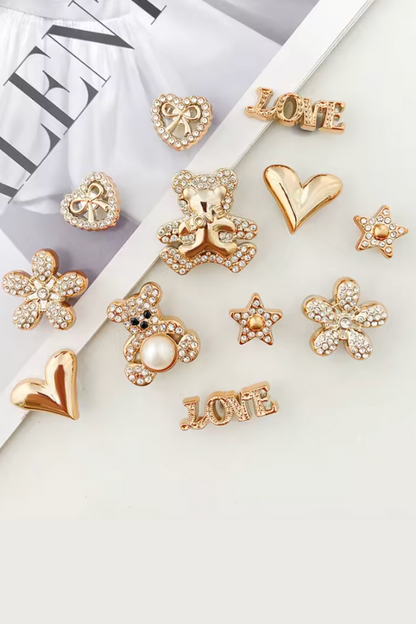 Boutons sabots scintillants pour chaussures Crocs et accessoires