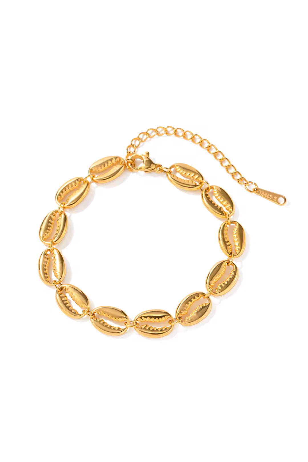Bracelet Coquillages Doré en Acier Inoxydable