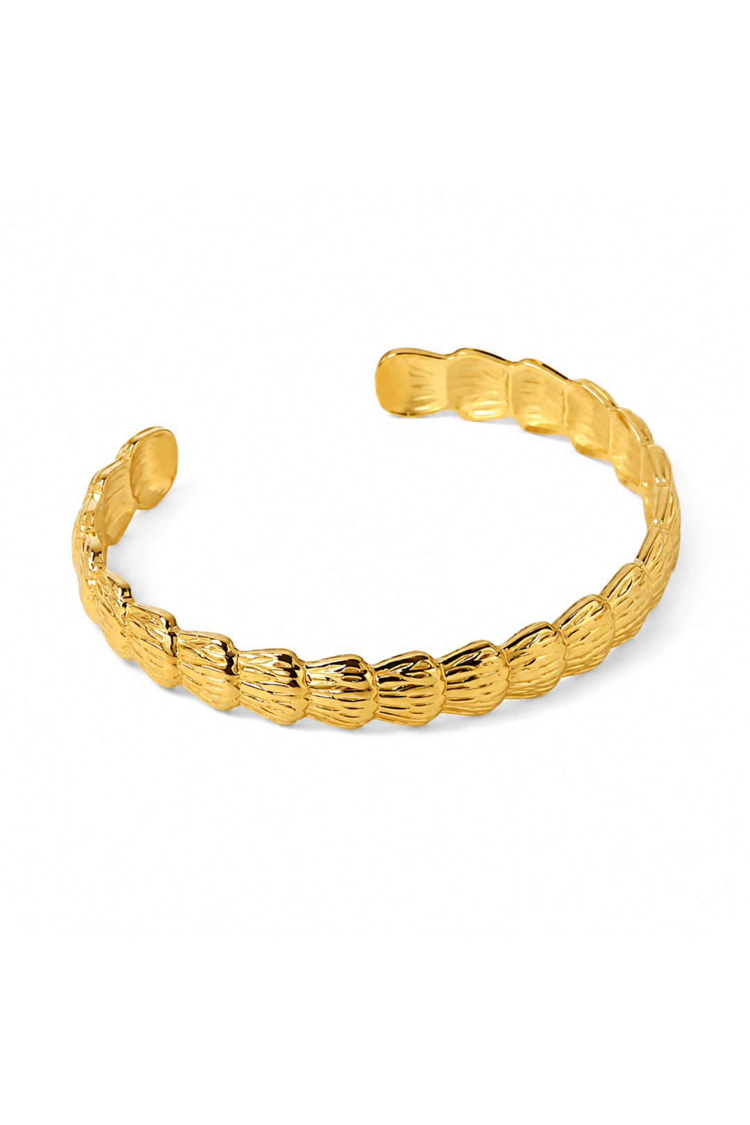 Bracelet Jonc Coquillages Doré en Acier Inoxydable