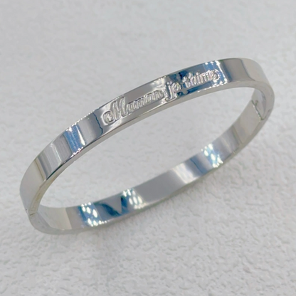 Bracelet Jonc MAMAN JE T'AIME en Acier Inoxydable