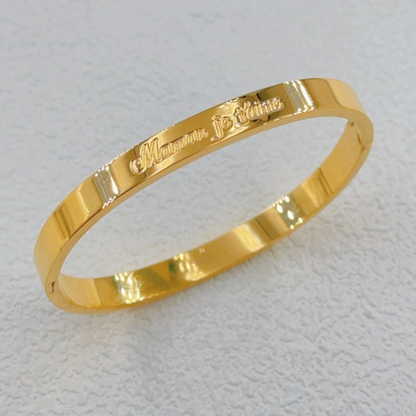 Bracelet Jonc MAMAN JE T'AIME en Acier Inoxydable