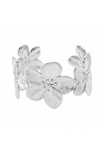 Bracelet argente floral