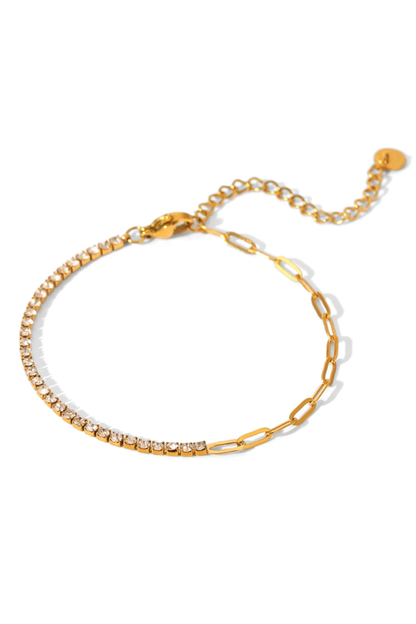 Bracelet doré à maillons en acier inoxydable